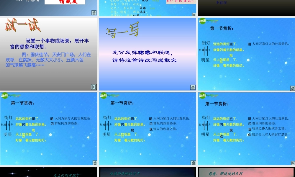 七年级语文上册 (天上的街市)课件 苏教版 课件