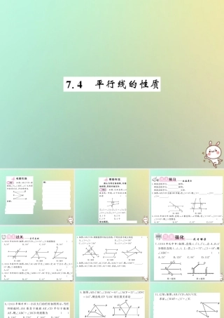 八年级数学上册 第七章 平行线的证明 7.4 平行线的性质习题课件 (新版)北师大版 课件
