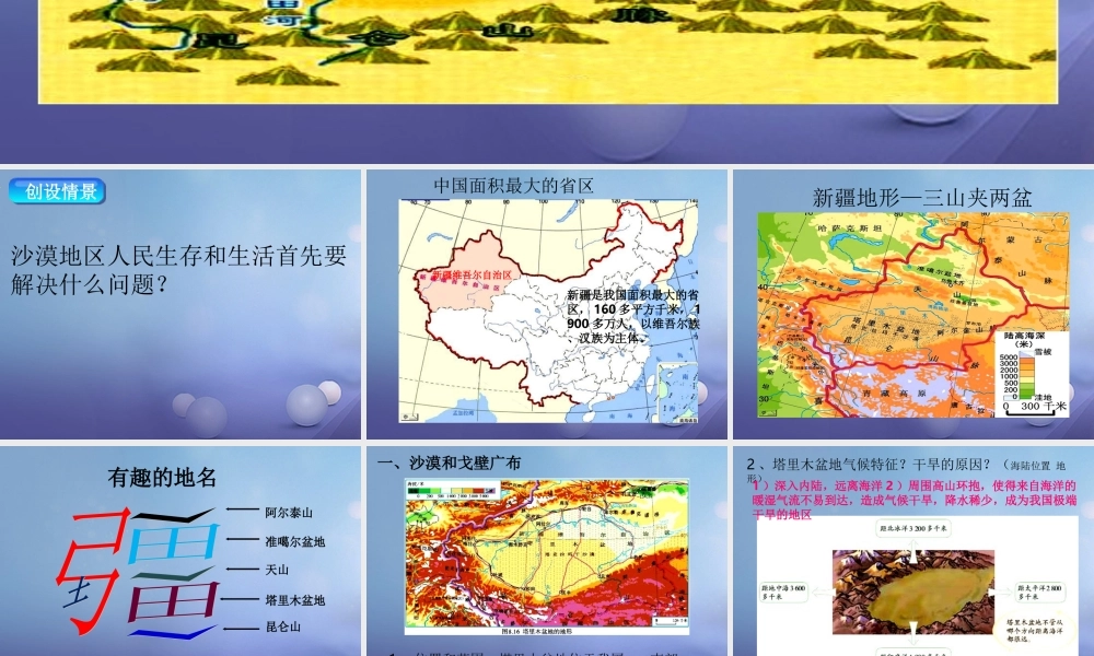 八年级地理下册 第八章 第二节 干旱的宝地——塔里木盆地课件 (新版)新人教版 课件