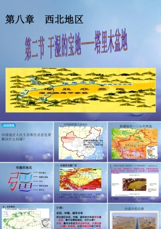 八年级地理下册 第八章 第二节 干旱的宝地——塔里木盆地课件 (新版)新人教版 课件
