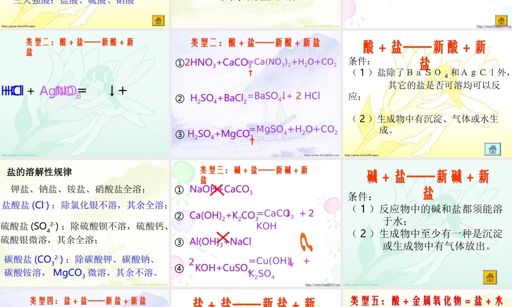 初三化学复分解反应的条件课件