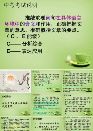 八年级语文下册 课外阅读 词语含义分析课件 苏教版 课件