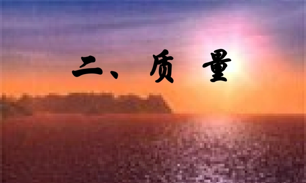 九年级物理 二 质量课件人教新课标版 课件