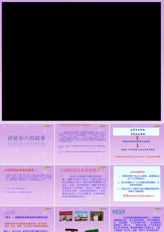 九年级政治全册 第三单元第六课(走强国富民之路)第二项目讲述春天的故事课件 鲁教版 课件