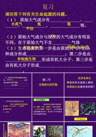 八(下)第七单元第三章第二节_生物进化的历程