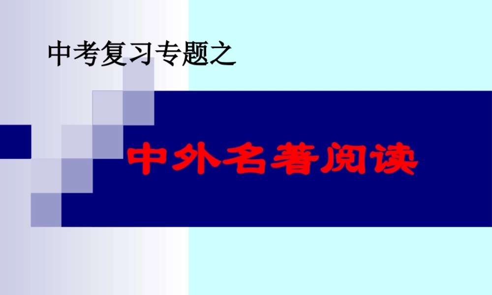 九年级语文中考备考中外名著阅读课件人教版 课件