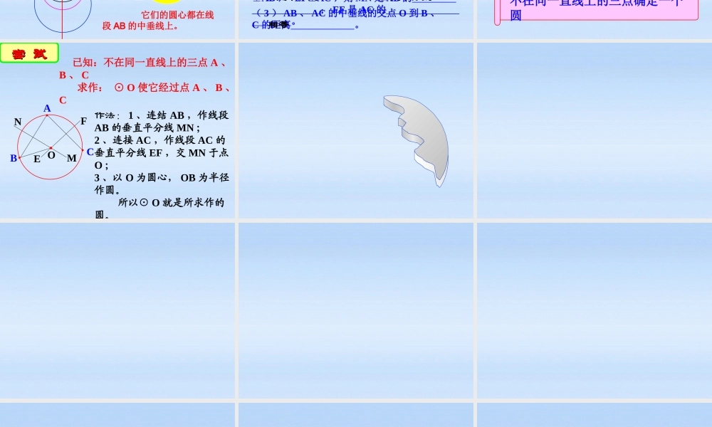 九年级数学 (确定圆的条件)课件 人教版 课件