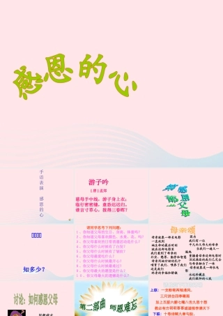 中学主题班会 母亲节 感恩的心课件1 课件