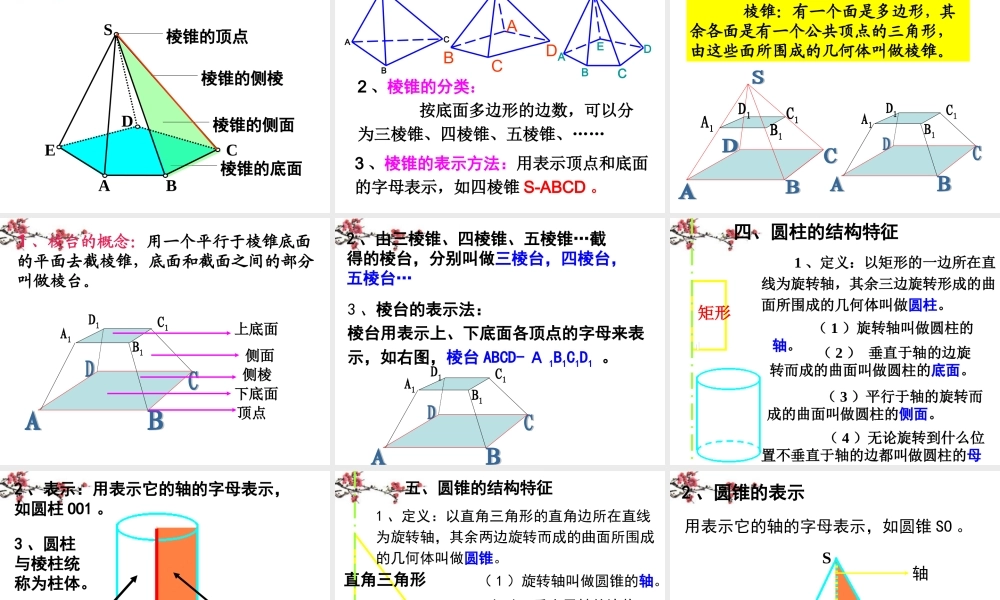 广东惠州市高一数学(空间几何体的结构)课件
