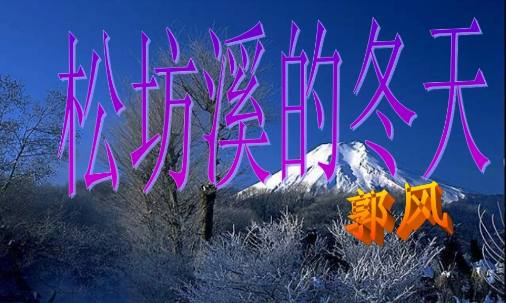 松坊溪的冬天 (2)