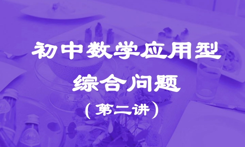 初中数学应用型综合问题二 北师大版 课件