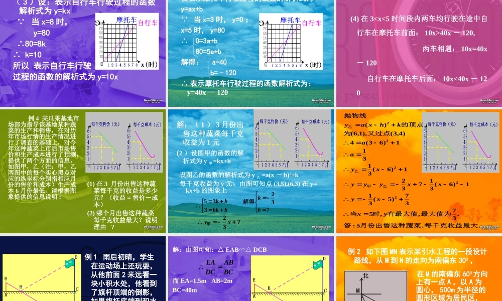 初中数学应用型综合问题二 北师大版 课件