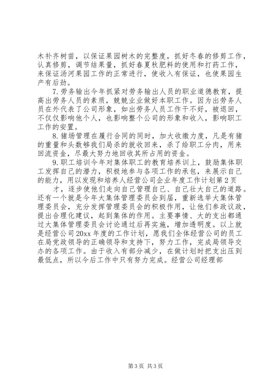 经营公司企业年度工作计划_第3页