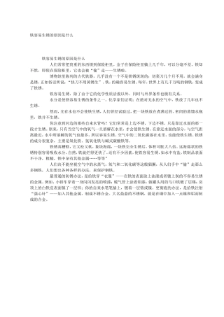 铁容易生锈的原因是什么