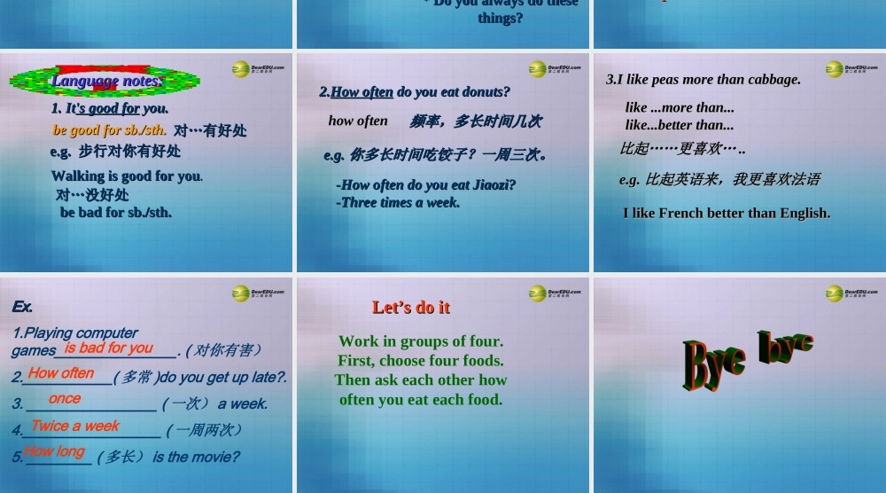 中学七年级英语下册 Lesson 53 This Is Good  for You课件 冀教版 课件