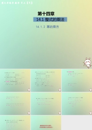 八年级数学上册 第十四章 整式的乘法与因式分解 14.1 整式的乘法 14.1.2 幂的乘方习题课件 (新版)新人教版 课件