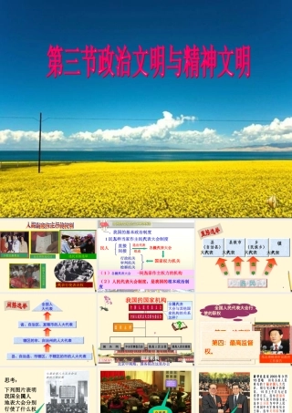 八年级政治下册 1.3(政治文明和精神文明)课件 湘师版 课件