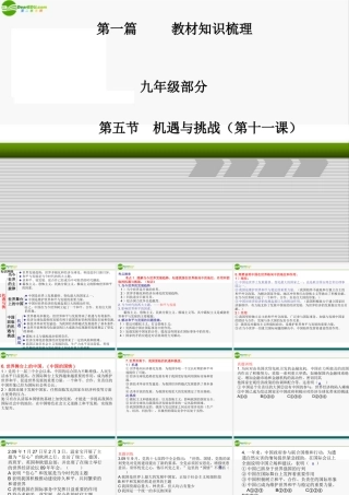 九年级政治 第五课 机遇与挑战 课件 人教新课标版 课件