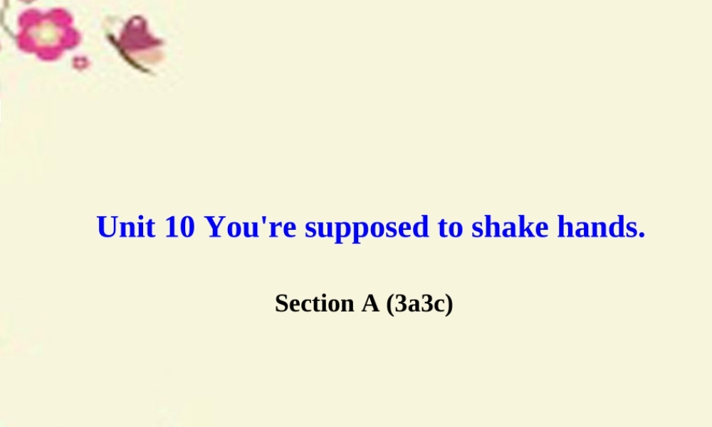九年级英语全册 Unit 10 You re supposed to shake hands Section A(3a 3c)课件 (新版)人教新目标版 课件