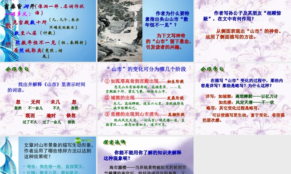 七年级语文上册 第四单元第山市)课件 人教新课标版 课件
