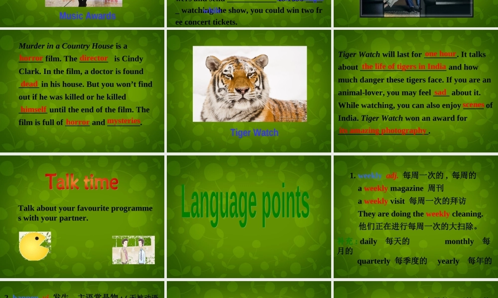 九年级英语上册 Unit 6 TV programmes Reading 2课件 (新版)牛津版 课件