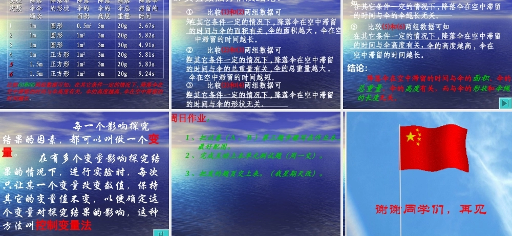 八年级物理上册 1.3(活动：降落伞比赛)课件 教科版 课件