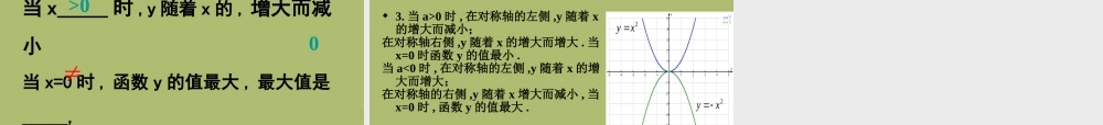 九年级数学下册 262 二次函数的图象与性质(第1课时)课件 (新版)华东师大版 课件