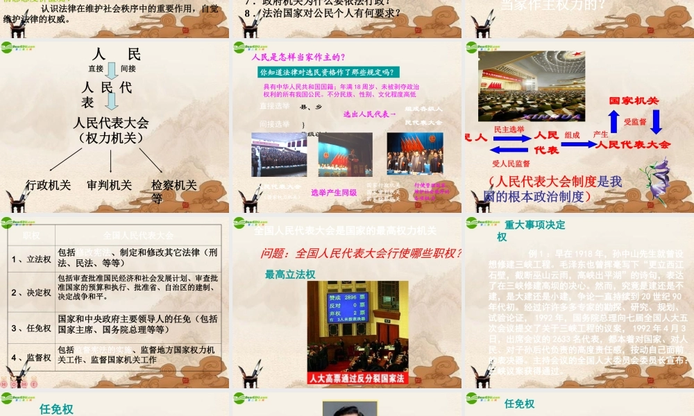 九年级政治 人民当家作主的法治国家课件  人教新课标版 课件