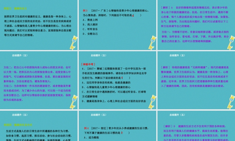 八年级生物下册 8.3 了解自己 增进健康总结提升(五)课件 (新版)新人教版 课件