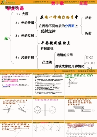 物理：第五章光现象复习课件（北师大版八年级上）