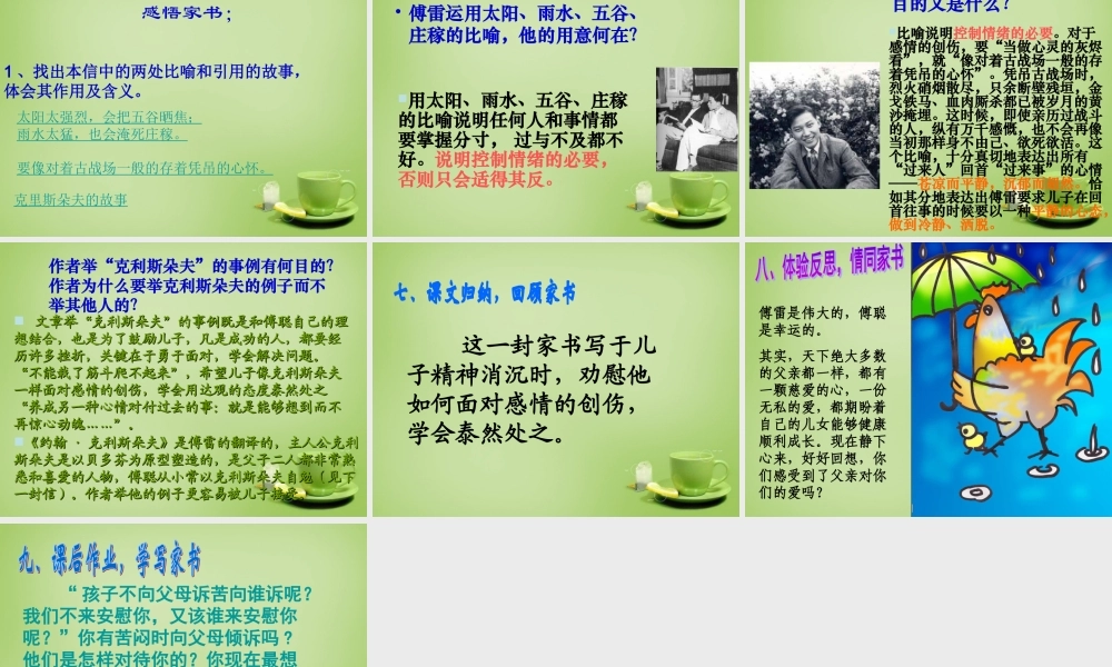 九年级语文上册 第7课 傅雷家书两则(第1课时)课件 (新版)新人教版 课件