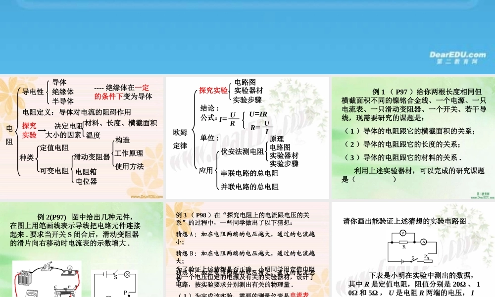 新课标 苏科版初三物理欧姆定律 课件