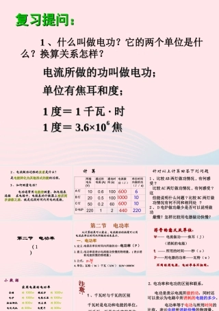 九年级物理上册 62 电功率课件2 (新版)教科版 课件