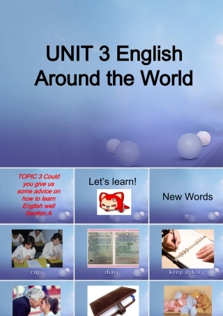 九年级英语上册 Unit 3 English Around the World Topic 3 Could you give us some advice on how to learn English well Section A句型操练素材 (新版)仁爱版 素材