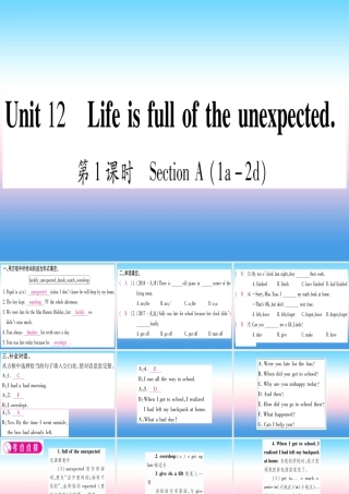 九年级英语全册 Unit 12 Life is full of the unexpected(第1课时)Section A(1a 2d)课堂导练课件(含中考真题)(新版)人教新目标版 课件