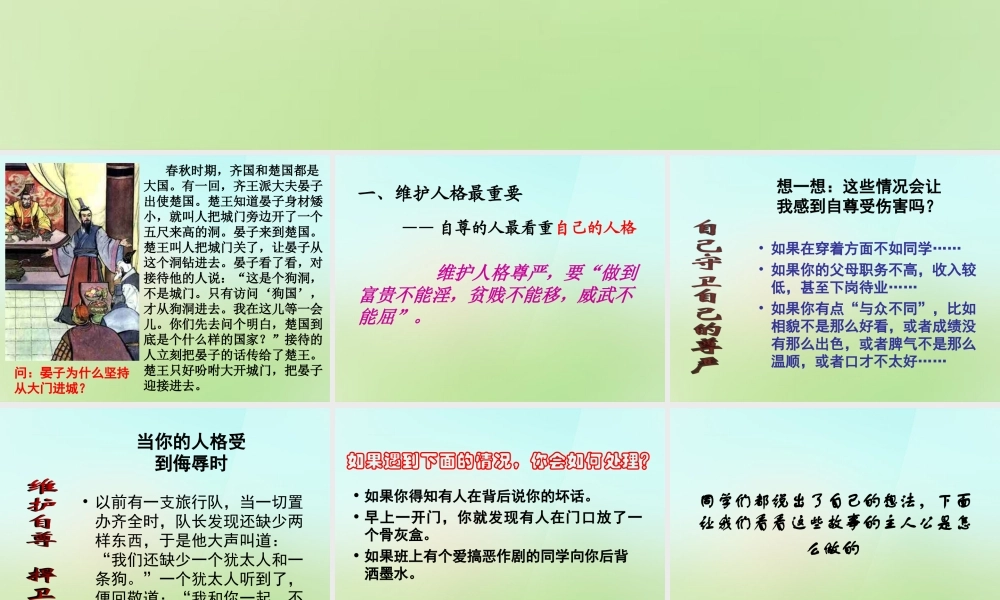 中学七年级政治下册 1.3 彼此尊重才能赢得尊重课件 新人教版 课件