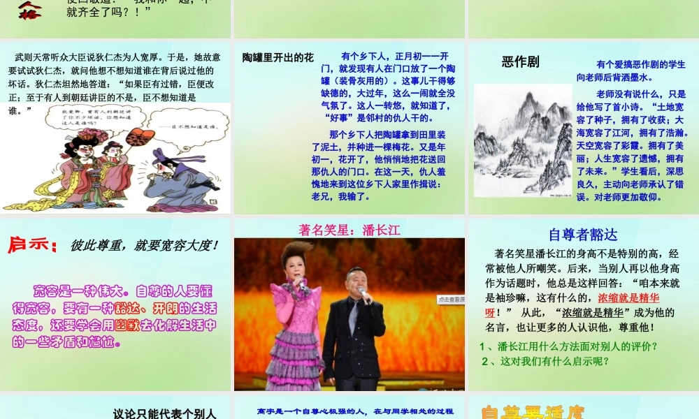 中学七年级政治下册 1.3 彼此尊重才能赢得尊重课件 新人教版 课件