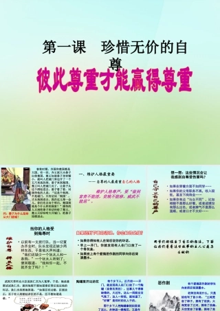 中学七年级政治下册 1.3 彼此尊重才能赢得尊重课件 新人教版 课件