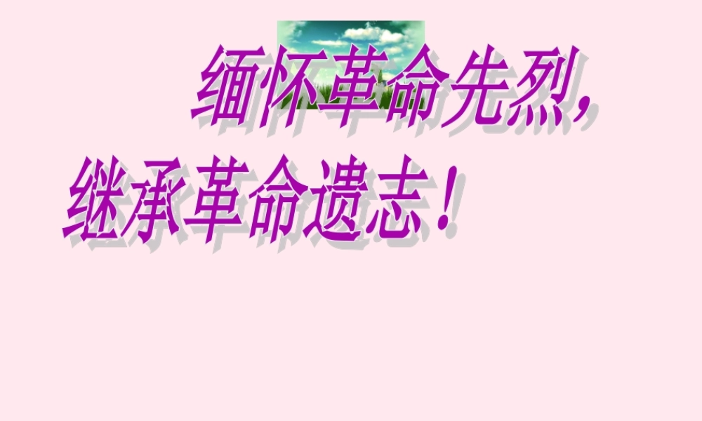 中学主题班会 道德类 缅怀先烈课件