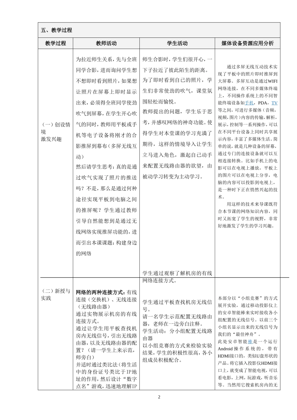 《构建身边的网络》课堂教学设计_第2页