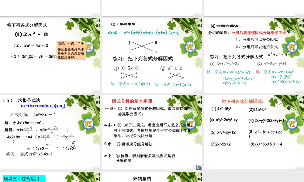 中考复习因式分解