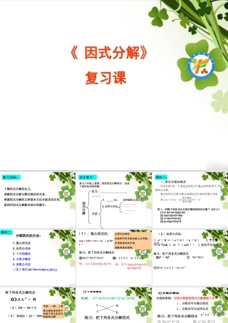 中考复习因式分解