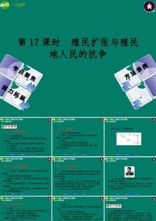 中考历史总复习 第17课时 殖民扩张与殖民地人民的抗争课件 岳麓版 课件