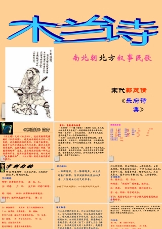 中学七年级语文(木兰辞)课件