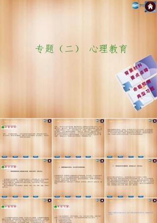 中考政治总复习 专题(二) 心理教育课件(背景材料要点点睛命题预测典型习题) 课件