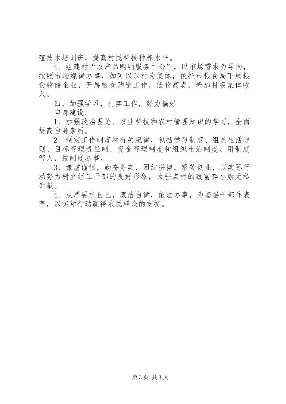 粮食局驻村村帮扶工作计划_第3页