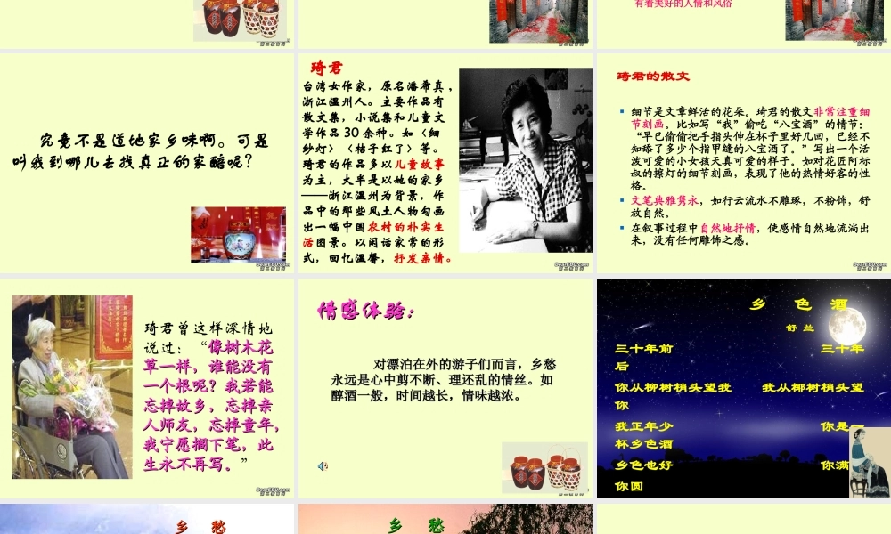 八年级语文下春酒课件 人教版 课件
