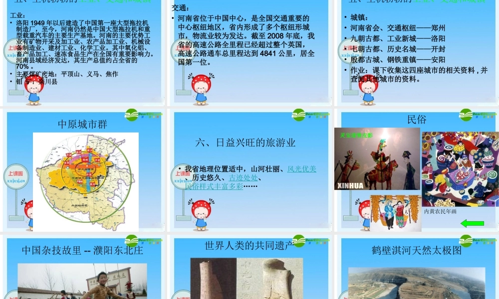 九年级河南地理概说 课件