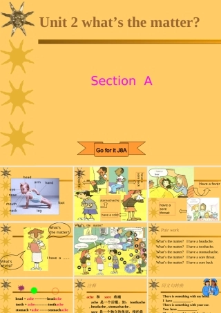 八年级英语Unit2 What s the matter课件 新课标 人教版 课件