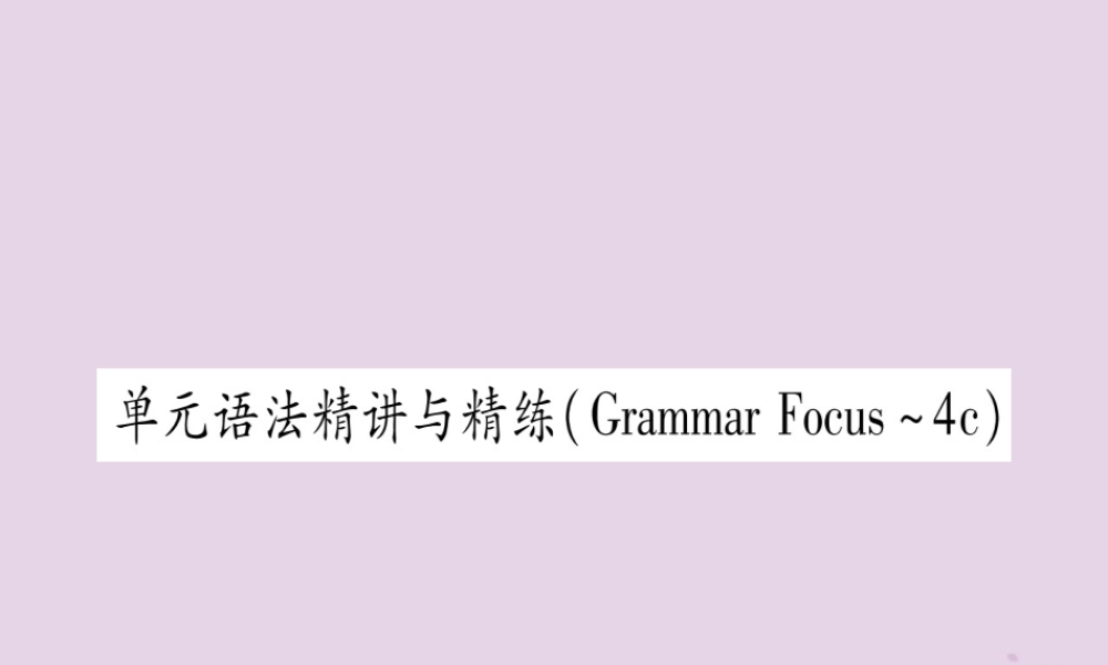 九年级英语全册 Unit 10 You re supposed to shake hands语法精讲与精练作业课件 (新版)人教新目标版 课件